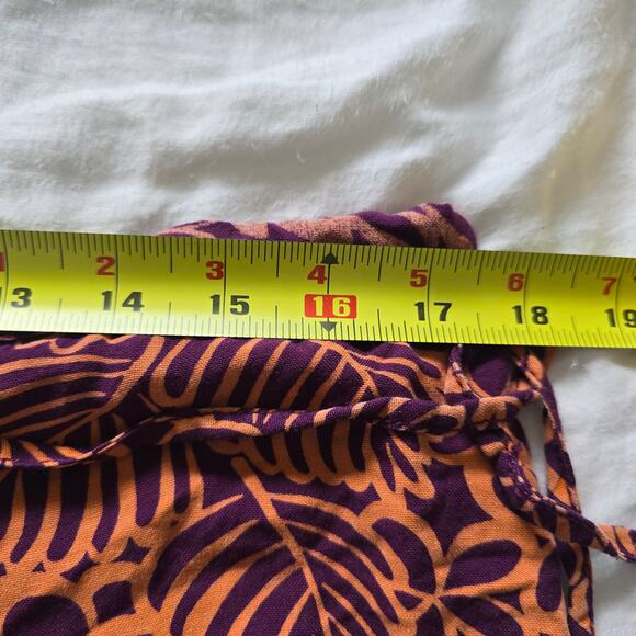 Sundance Boho Printed Jogger Pants Orange Navy Size M Relaxed Lounge Resort - Picture 9 of 11